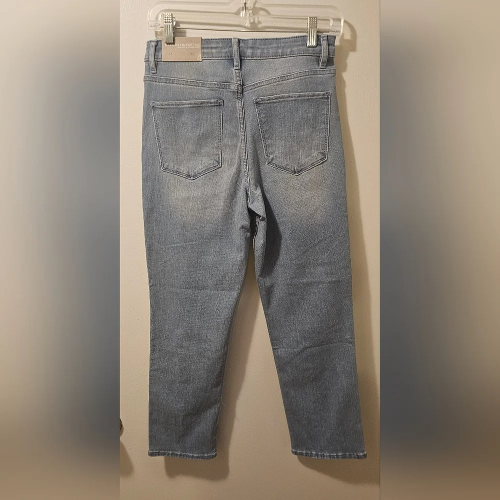 Soft Surroundings Fly Front Straight Leg Floral Crop Jeans Women's Size 4 NWT